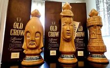 Vintage OLD CROW Chessmen Limited Edition Bourbon Decanters (EMPTY)- Set of 3 picture