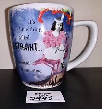 Holy Crap It's Called Restraint Novelty Coffee Mug Erin Smith Girl on Flamingo picture
