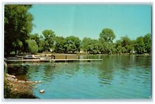 c1960's Lake Syracuse Scenic View Syracuse Indiana IN Unposted Boats Postcard picture