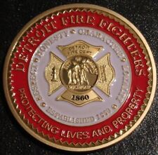 2013 DETROIT FIRE FIGHTERS HEADQUARTERS CHALLENGE COIN TOKEN MEDAL FIREFIGHTERS picture