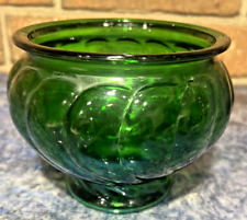 Vintage Napco 1191 Emerald Green Swirl Glass Planter / Bowl Cleveland Ohio picture