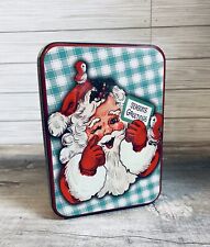 Vintage Lindy Bowman Winking Santa/Seasons Greetings Tin picture