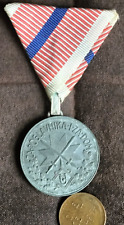 WWII Axis Alie Croatia Ustasha Wounded Medal Kriegsmetal , 32mm Original Ribbon picture
