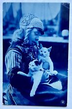 Rotograph. Young Girl Holding Two Cats. Vintage Postcard. RPPC? picture