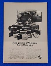 1971 VOLKSWAGEN BUG SUPER BEETLE ORIGINAL PRINT AD - LUGGAGE CAPACITY SHIPS FREE picture