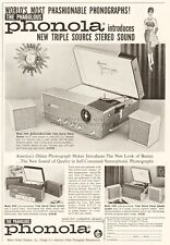 1960 Phonola Portable Record Player Phonograph 2460 2260 1460 Waters Conley Ad picture