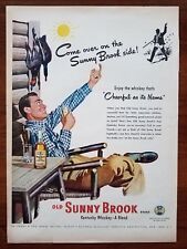 Vintage Print Ad Liquor Old Sunny Brook Whiskey Duck Hunter Klimley 1940s 1947 picture