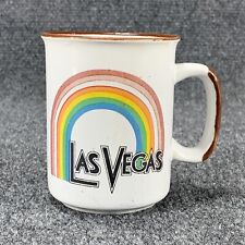 Vintage LAS VEGAS Rainbow Mug Coffee Cup Souvenir Handle Pottery Tea Drink Glass picture
