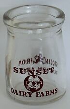 Sunset Dairy Farms 2” Glass Creamer Jar, Stolen from Tucson, Arizona picture