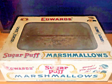 Vintage Edward's Sugar Puff Marshmallow Tin Glass Lid Store Display Rare picture