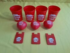 Pizza Hut Lot of 4 Plastic Cups 3 Anti Stress Cups & 3 Silicone Card Holder O10 picture