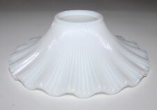 Pressed Glass Cased White Petticoat Shade Sharply Pleated & Frilled Edge picture