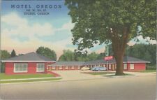 1940s Motel Oregon Eugene OR autos advertising linen postcard F891 picture