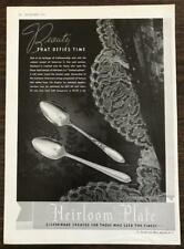 1936 Heirloom Plate Silverplate Ad Beauty That Defies Time Chateau Longchamps picture