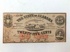 RARE CONFED. CURRENCY - ALABAMA - TWENTY-FIVE CENTS NOTE - RARE CURRENCY - AL75 picture