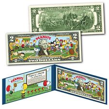 PEANUTS Charlie Brown FOOTBALL Officially Licensed Genuine Legal Tender $2 Bill picture