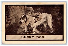 Bemidji Minnesota MN Postcard Woman Lady Hunter Lucky Dog Scene Field 1910 picture
