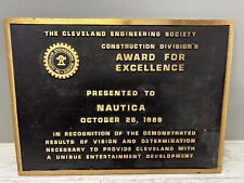 VINTAGE BRASS CLEVELAND ENGINEERING SOCIETY PLAQUE (NAUTICA)  39lb picture