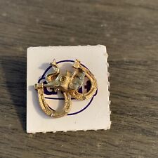 1968 Gulf Oil, gold-tone tie tack or lapel pin. Elephant & horseshoes picture