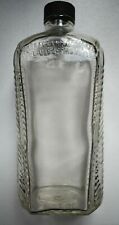 Antique Clear Glass Curved Ribbed Sided Liquor Bottle Empty 1930s Pat. Pending picture