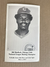 1977 Bill Madlock Chicago Cubs NL Batting Champion Lions Club Photo Postcard picture