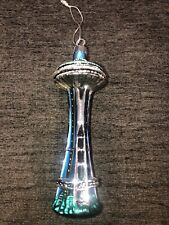 Global Village Glass SEATTLE SPACE NEEDLE Holiday Ornament By Glass Eye Studios picture