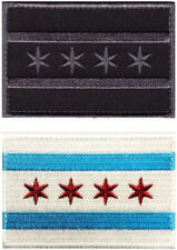 Chicago City Flag Patch [2PC Bundle - Iron on Sew on - CH01-9] picture