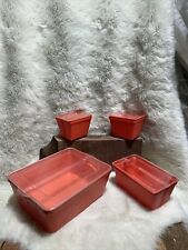RETRO 50’s Refrigerator Dish Stanley Home Products Red Plastic Containers Lids picture