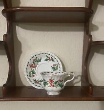 Vintage 1992 A Cup of Christmas Tea Bone China TEACUP & SAUCER Tom Hegg picture