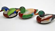 Jasco Mallard Wood Ducks Lint Remover Brushes Ceramic Decoy Figurine 1980s lot 3 picture