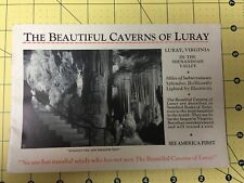 Vintage Brochure The Beautiful Caverns of Luray Virginia Shenandoah Valley picture