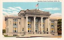 J61/ Griffin Georgia Postcard c1940s Spalding County Court House 172 picture