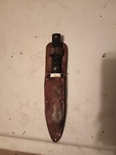 Vintage 1950's Imperial  Hunting Knife  w/ Leather Sheath 9 