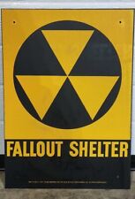 Vintage Original 1950s - 1960s Fallout Shelter Sign IMPERFECT BLEMISHED  picture