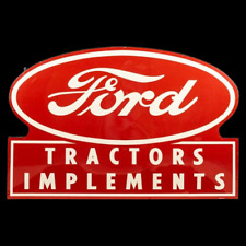 PORCELAIN FORD TRACTORS ENAMEL SIGN 45 INCHES DOUBLE SIDED picture