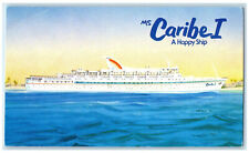 c1950's Ms Caribe I A Happy Ship Cruising To St. Thomas San Juan Postcard picture