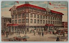 c 1910's WACO TX New State House Hotel and Bank, Texas, Model T & Trolley, Mills picture