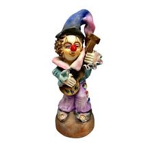 VTG Ceramic Clown Figurine Playing Banjo made in Columbia Hecho A Mano Guzman picture