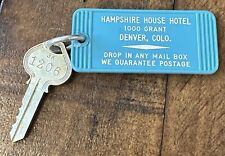 Vintage Hampshire House Hotel Room Key & Fob Denver Colorado #1206 picture