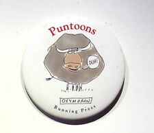 PUNTOONS OXYMORON RUNNING PRESS - VINTAGE ADVERTISEMENT BUTTON PIN picture