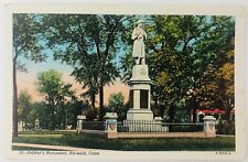 Vintage Norwich Connecticut CT Soldier's Monument Linen Postcard  picture