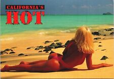 California's Hot Girl Postcard Risque Ocean 90's 80's Pinup Beach Blonde Butt  picture