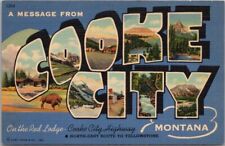 COOKE CITY, Montana Large Letter Postcard Red Lodge Highway / Linen c1940 Unused picture