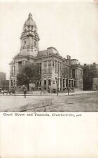 Court House & Fountain Crawfordsville Indiana IN 1910 Postcard picture