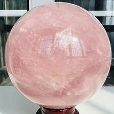 Natural Pink Rose Quartz Sphere Crystal Ball Decor Reiki Healing 7.4LB picture