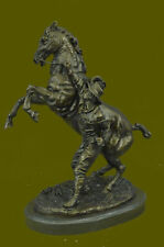 Art Deco Old West Man and His Stallion Signed Original Milo Bronze Figurine ART picture