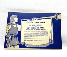 Vtg 1954 Paper Advertising Stickless Hand Fan Brochure Catalog Excel O Craft picture