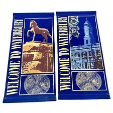 Vintage 1950-60s Waterbury Town Welcome Banners 58.5x27.5 picture