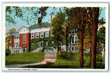 1921 Scene at High School Stamford Connecticut CT Posted Antique Postcard picture