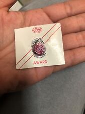 New Vintage Silver/Red Lieutenant AAA School Safety Patrol Metal Badge Pin VGC picture